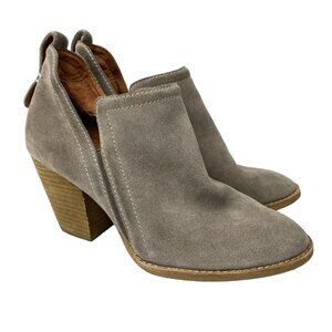 Jeffrey Campbell Ankle Booties Women Size 8 Suede Taupe Gray Boots Heel Pull On